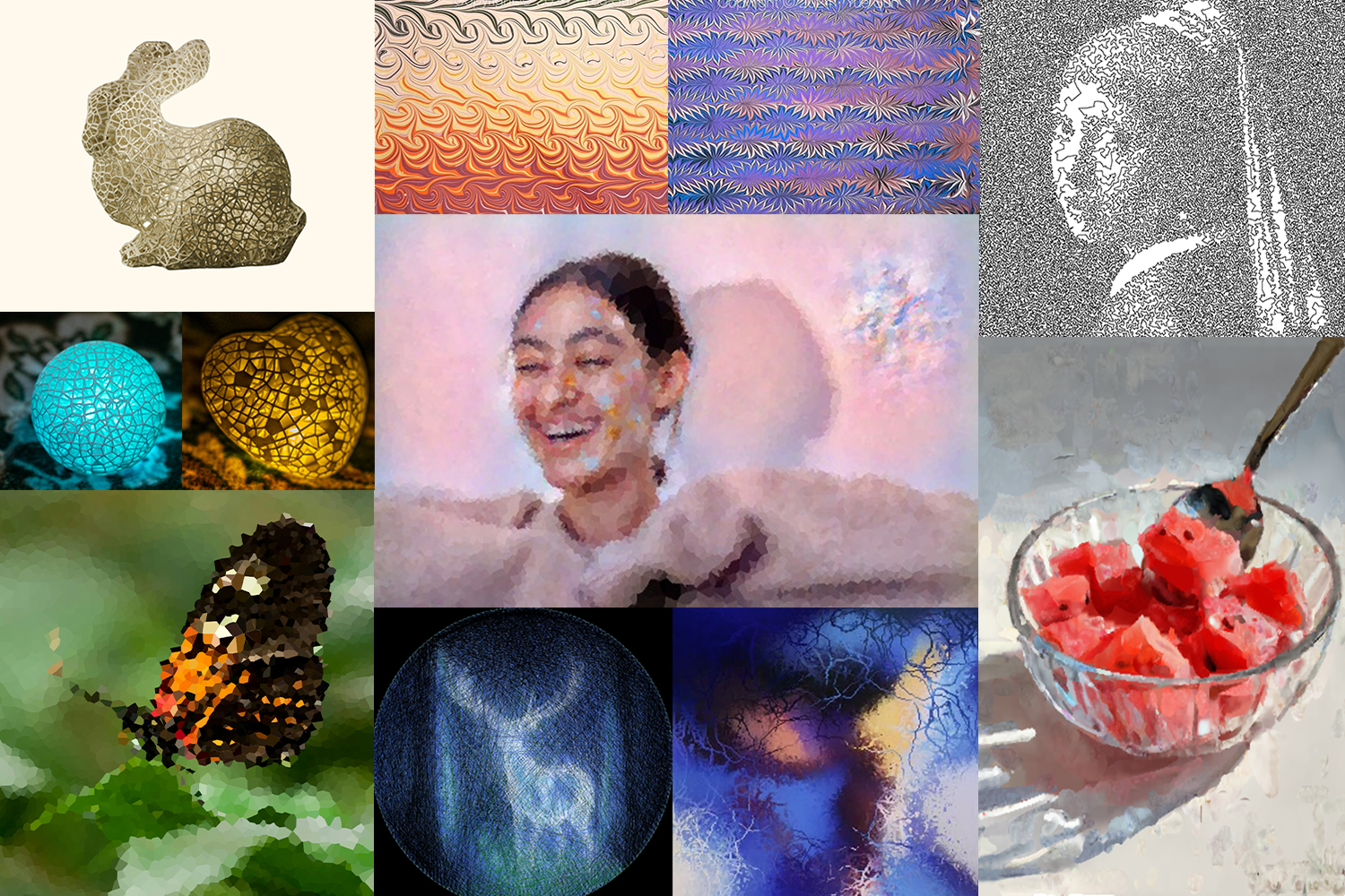 Representative works from the Math+Code+Art tutorials, exhibitions, and research